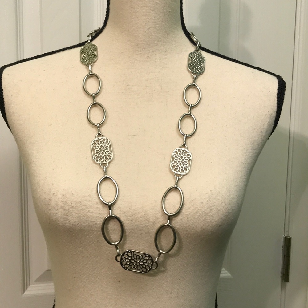 Statement Silver Chunky Necklace - image 1
